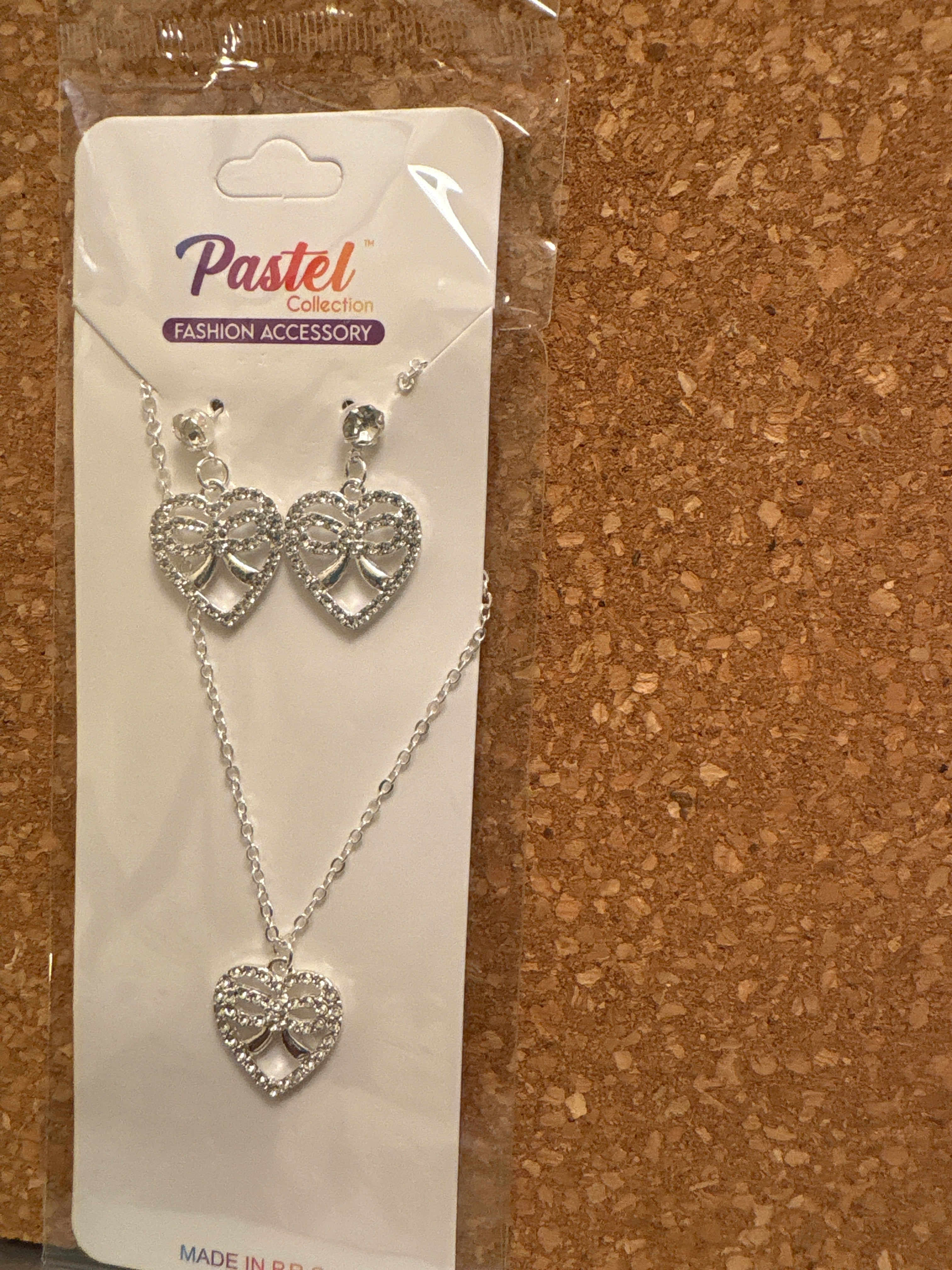 Heart necklace and earrings set